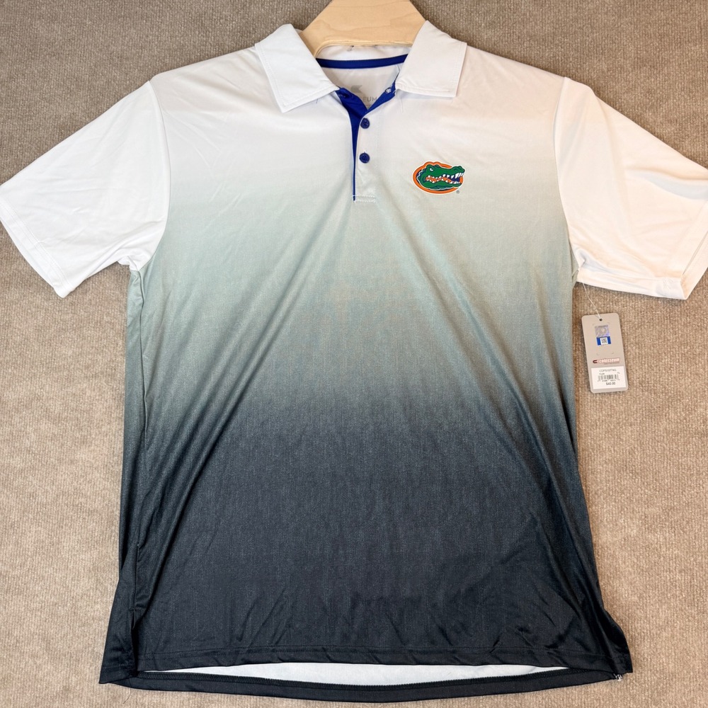 Colosseum Florida Gators Mens XL Polo Shirt Ombre White Black COPS10774G NEW